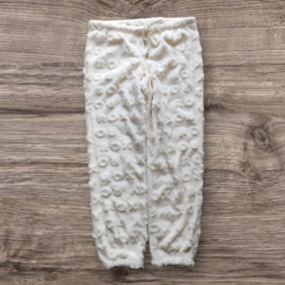 ROXY Logo Teddy Fleece Jogger Pants & Sweatshirt Top 2 Pc Cozy Pajama Lounge Set